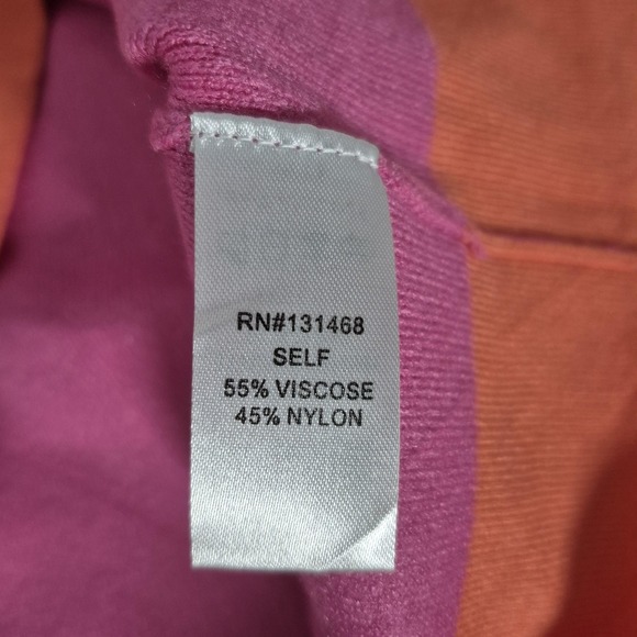 Avara Janine Sweater Womens Medium Pink Colorblock Mock Neck Knit Pullover - Picture 4 of 9